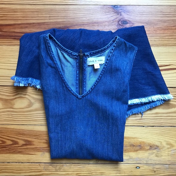 Cloth & Stone Asymmetrical Denim Dress, EUC, S - Picture 13 of 13